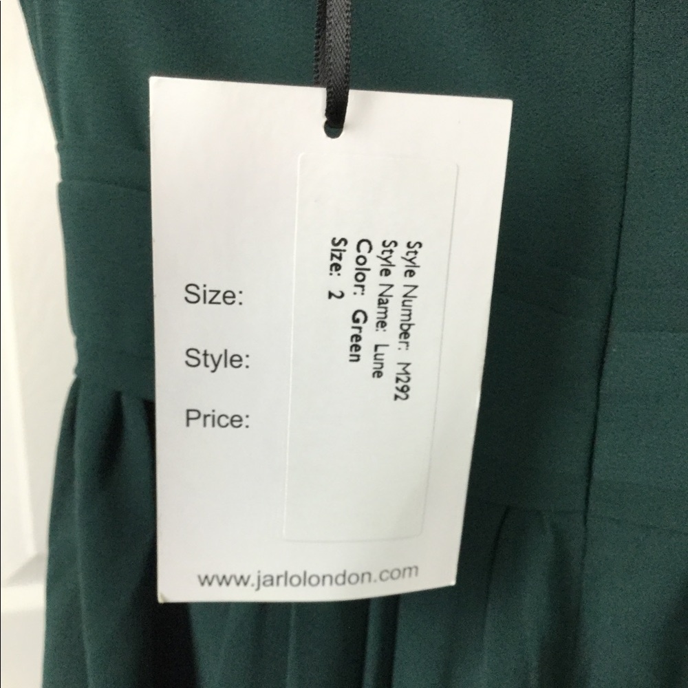 JARLO LONDON LUNE GREEN CHIFFON SWEETHEART DRESS - Picture 4 of 7